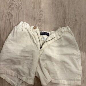 Men's White Flat Front Shorts